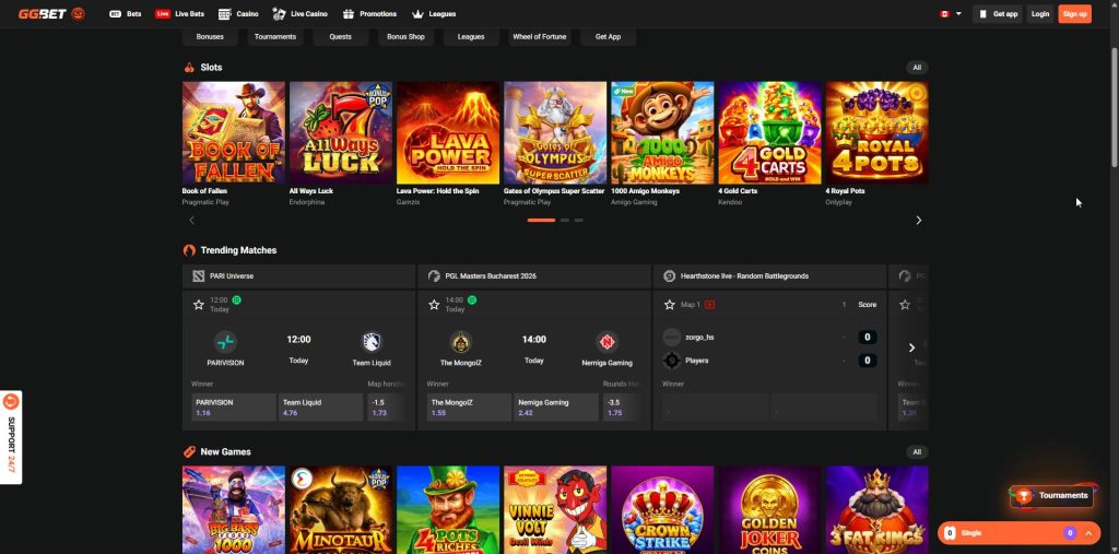 GGbet with Pragmatic Play documented as the studio
