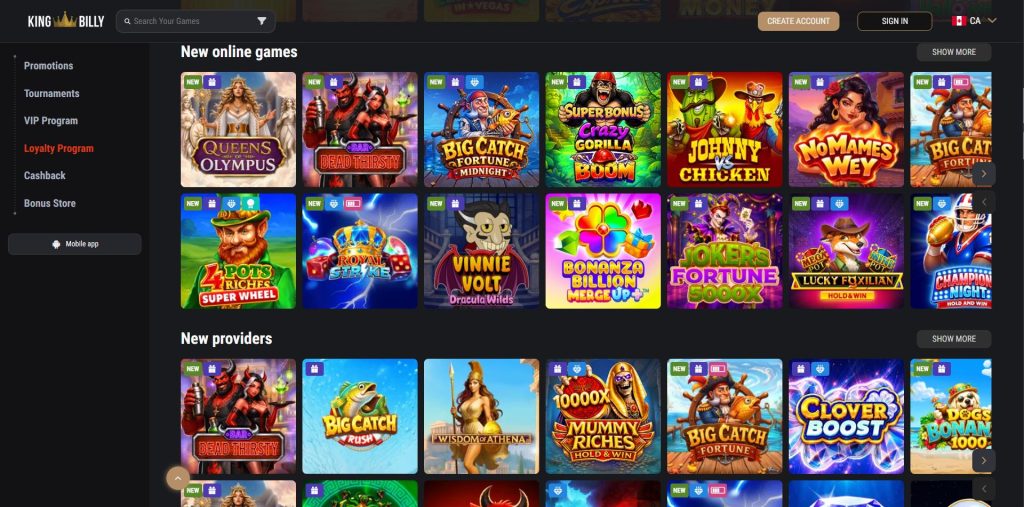King Billy with BGaming documented as the studio