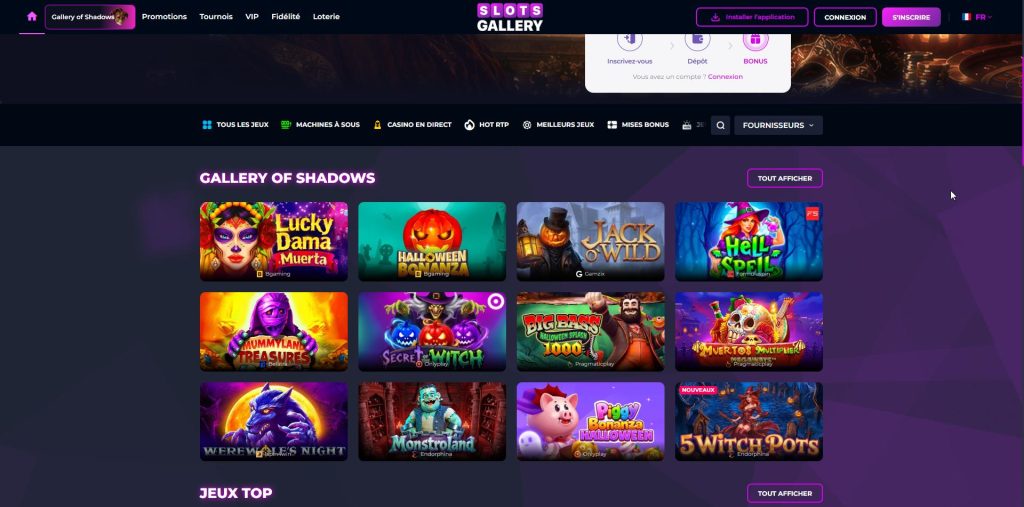 Slots Gallery with Booming Games documented as the studio